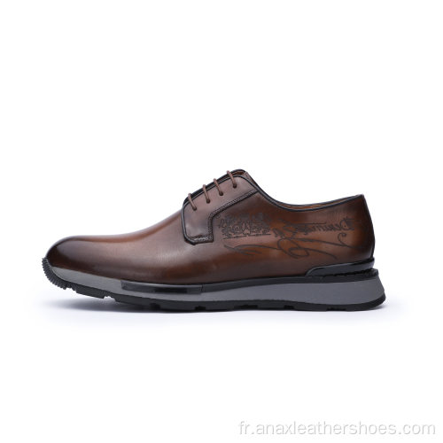 Nouveau design hommes chaussures décontractées sneaker en cuir authentique